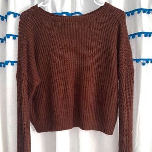 Cropped sweater (burgundy)